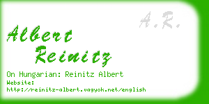 albert reinitz business card